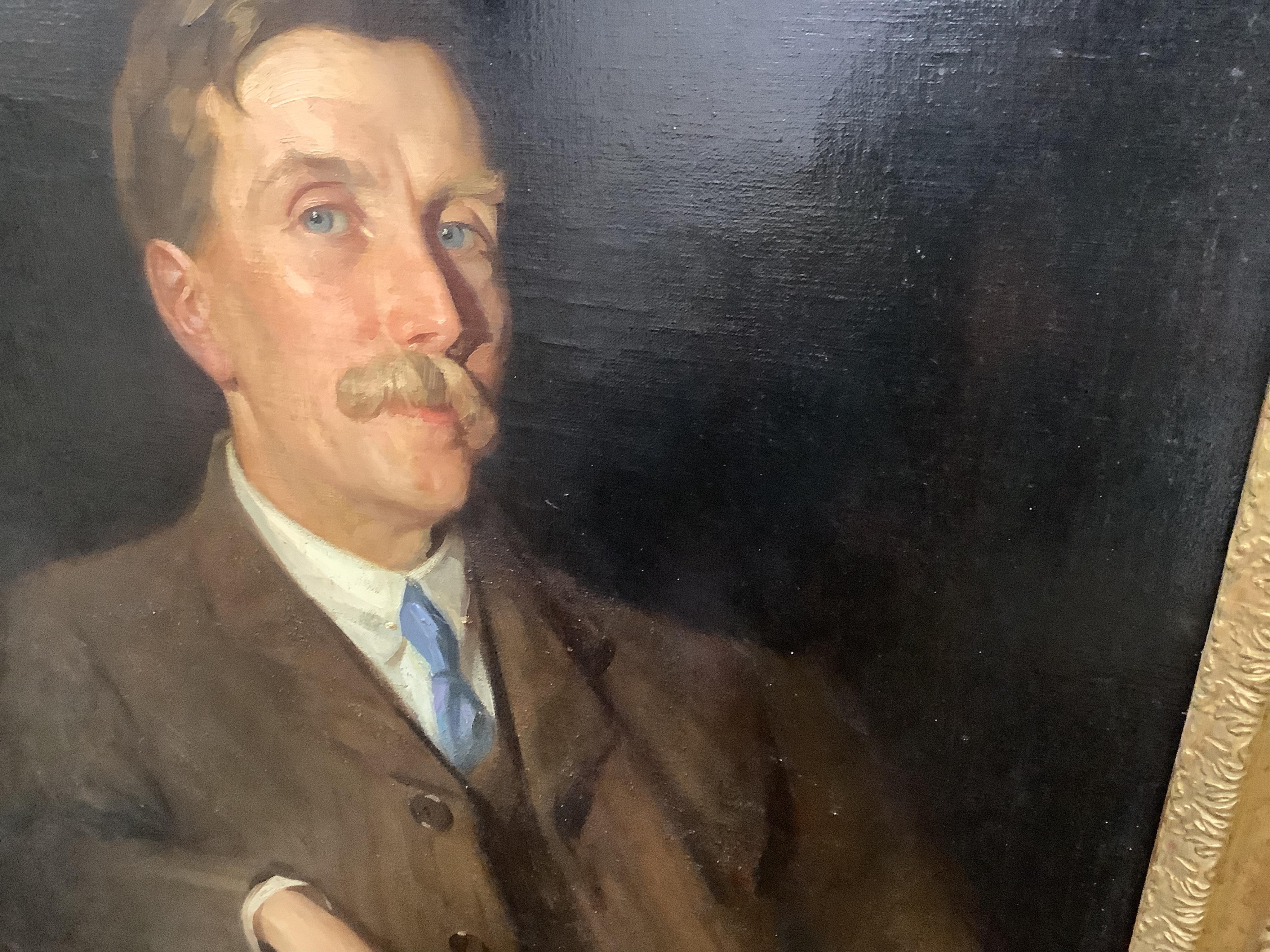 John William Schofield (1865-1944), Portrait of George Henry Schofield (1862-1943), signed and dated 1914, oil on canvas, 89 x 68cm